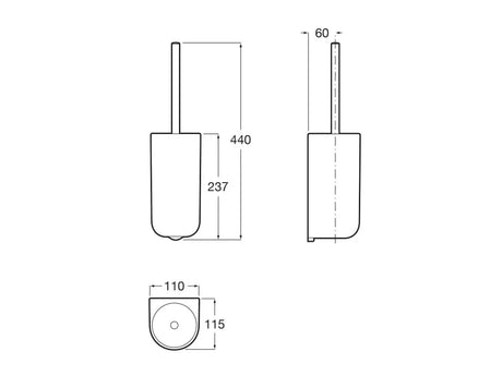 Roca Perie Perie WC Roca A3870ZE000 | Gama Onda, Montare Perete, Portelan, Alb