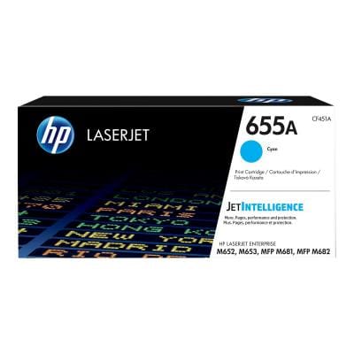 HP Cartuș toner original HP 655A (CF451A) Cyan pentru imprimante HP Color LaserJet