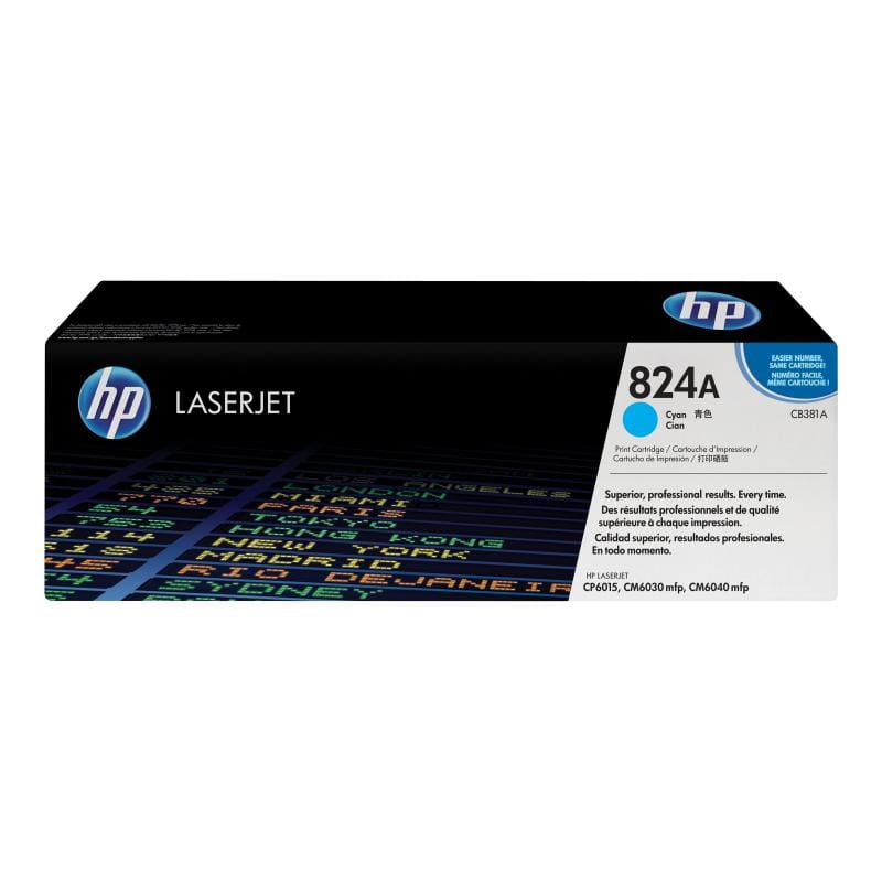 HP Consumabile imprimanta Cartuș toner original HP 824A (CB381A) Cyan pentru HP Color LaserJet, calitate profesională