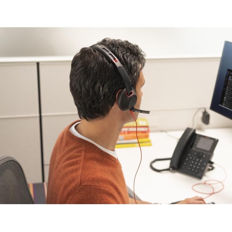HP Audio profesional Casti Profesionale HP Poly Blackwire 5210 8X230A6 | Cu Fir, Microfon Reducere Zgomot, Negru