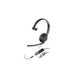 HP Cască profesională cu fir HP Poly Blackwire 5210, microfon cu reducere zgomot, negru (8X230A6)