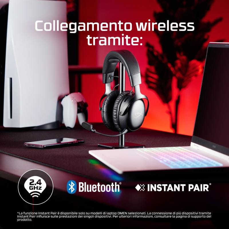 HyperX Căști Gaming Wireless HyperX Cloud III S, Microfon, Negru/Roșu (A59Z0AA)