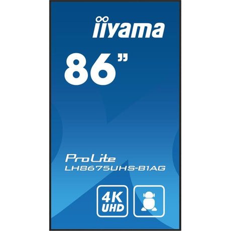 IIYAMA Display profesional iiyama LH8675UHS-B1AG pentru semnalistică digitală, 86", 4K UHD