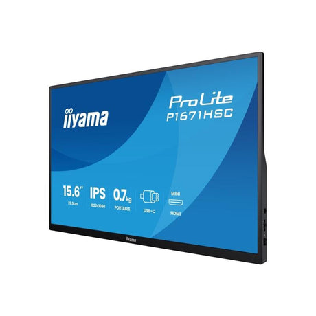 IIYAMA Monitor portabil iiyama P1671HSC-B1 16” pentru laptop, extensie ecran si productivitate in deplasare