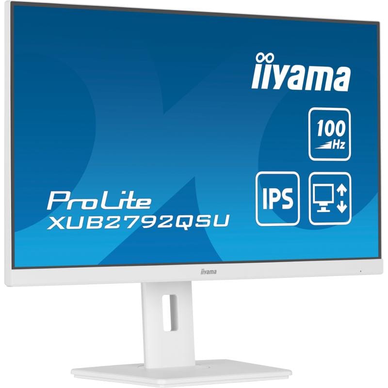 Iiyama Monitor PC Monitor Iiyama XUB2792QSU-W6 | 27", QHD, IPS, Ergonomic, Alb