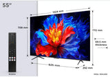 Televizor TCL QLED 55P8K | 139 cm, Smart Google TV, 4K, Clasa F