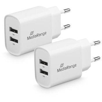 Incarcator USB MediaRange MRMA114 | 12W, 2 Porturi USB, Alb