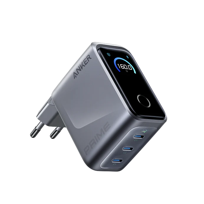 Incarcator Retea Anker Prime 160W, 3x USB-C, Smart Display, Gri