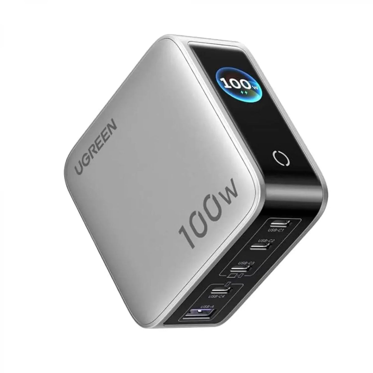 Incarcator retea Ugreen rapid GaN 100W Smart Display 4x USB-C 1x USB-A Gri