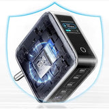 Incarcator retea Ugreen rapid GaN 100W Smart Display 4x USB-C 1x USB-A Gri