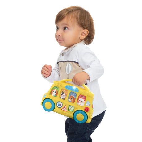 Jucarie Bilingva Interactiva Chicco Autobuzul Scolar, Italiana-engleza, 9-36luni