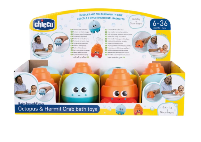 Jucarie de Baie Copii Chicco Crabul Hermit, 6-36 Luni