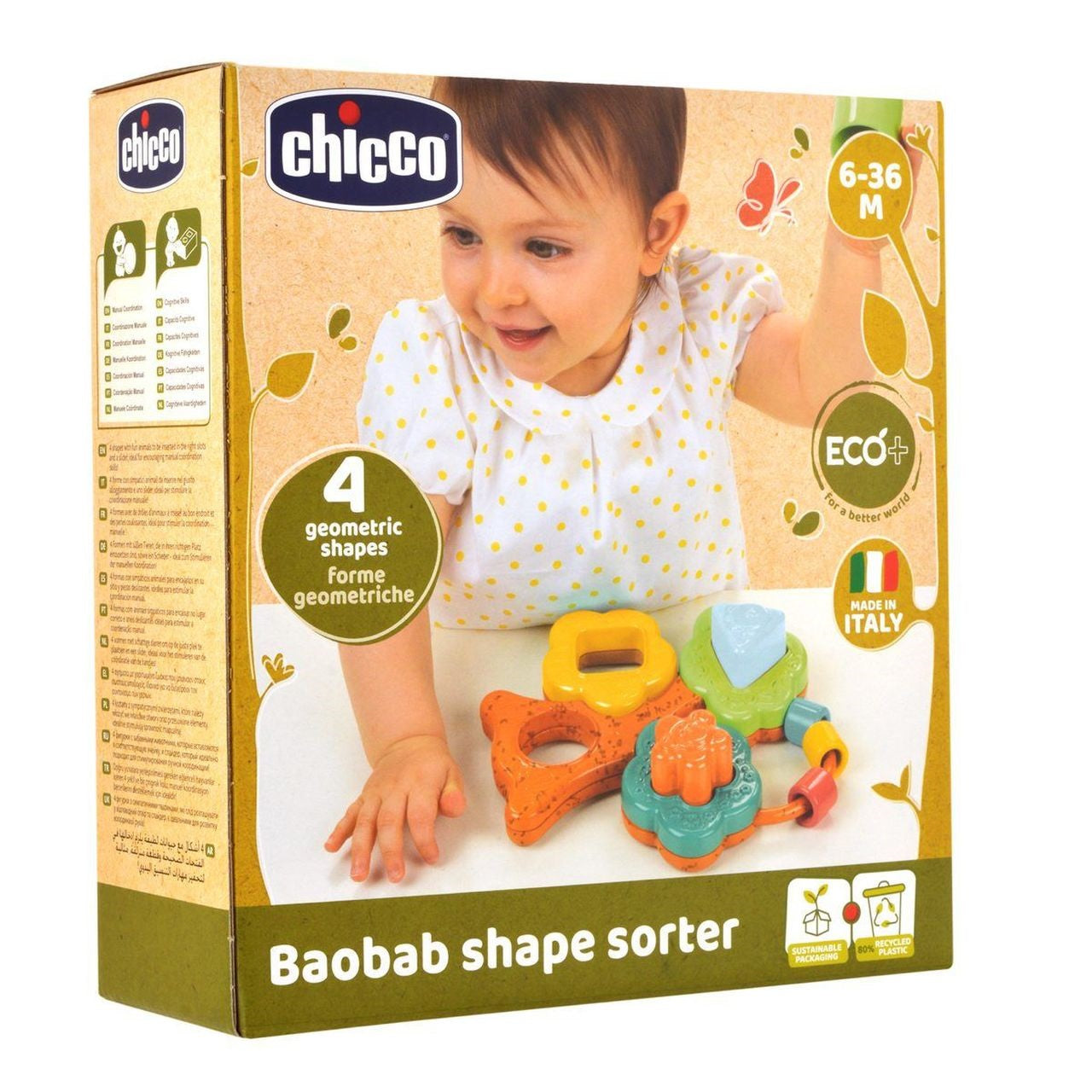 Jucarie Ecologica de Sortare și Stivuire Chicco Baobab, 6-36luni