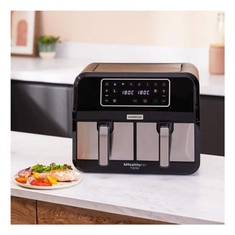 Kenwood Air Fryer Air Fryer Kenwood HFM20.000MB | 2 Compartimente, 4L, Control Independent, Negru/Argintiu