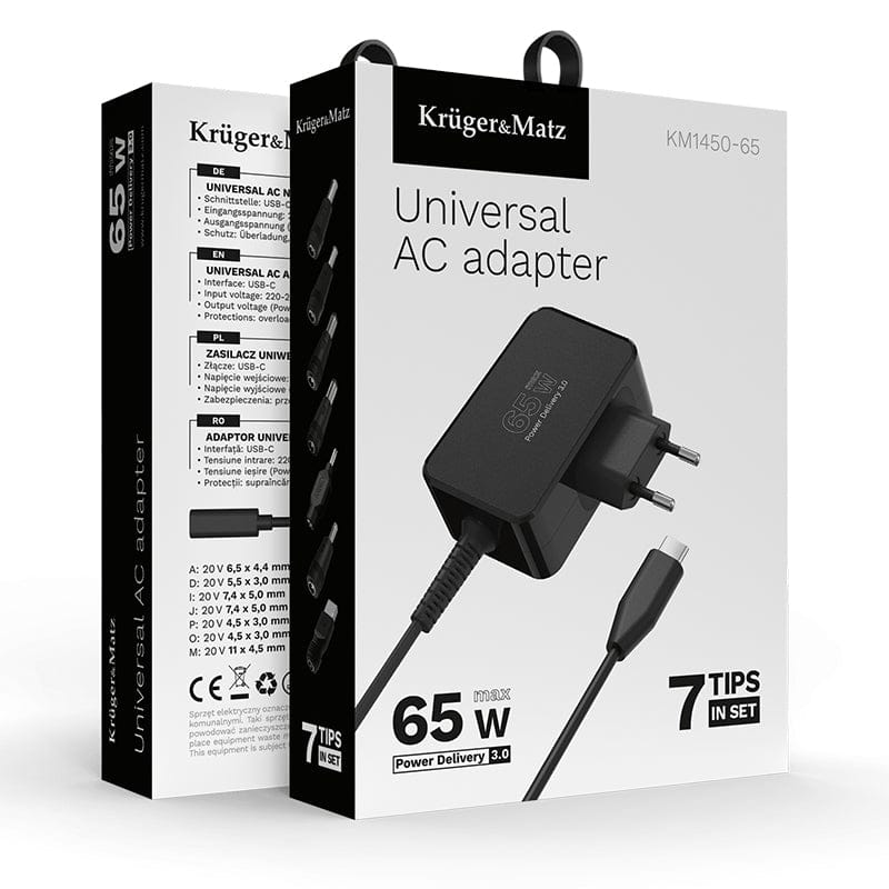 Kruger Matz Adaptor de alimentare Adaptor de alimentare Kruger Matz KM1450-65 | 65W, 180cm