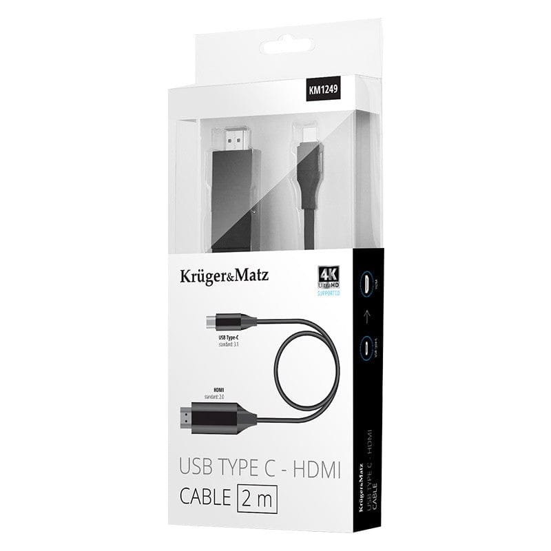 Kruger Matz Cablu HDMI Cablu Kruger Matz KM1249 | 18GB, 200cm, 4K UHD, 18Gbps, Roșu
