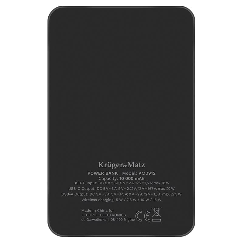 Kruger Matz Power bank Power Bank Kruger Matz KM0912 | Negru