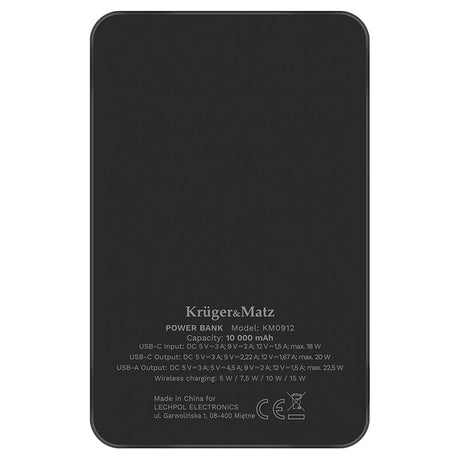 Kruger Matz Power bank Power Bank Kruger Matz KM0912 | Negru