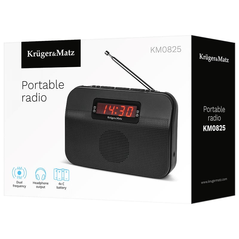 Kruger Matz Radio portabil Radio portabil Kruger Matz KM0825 | 6V, Roșu, LED, Portabil