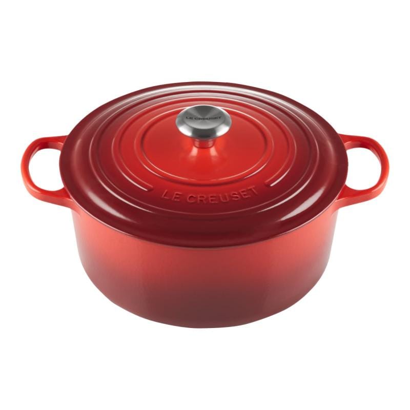 Le Creuset Vas de copt rotund Le Creuset Signature 20 cm, fontă emailată, Cherry Red