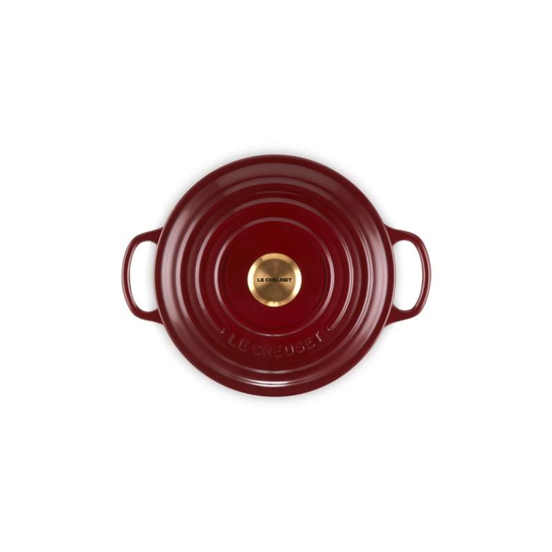 Le Creuset Vas rotund din fontă emailată Le Creuset Signature cu capac, 20 cm, Rhône