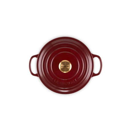 Le Creuset Vas rotund din fontă emailată Le Creuset Signature cu capac, 20 cm, Rhône