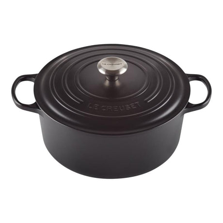 Le Creuset Vas rotund din fontă emailată Le Creuset Signature Roaster 22 cm, Negru