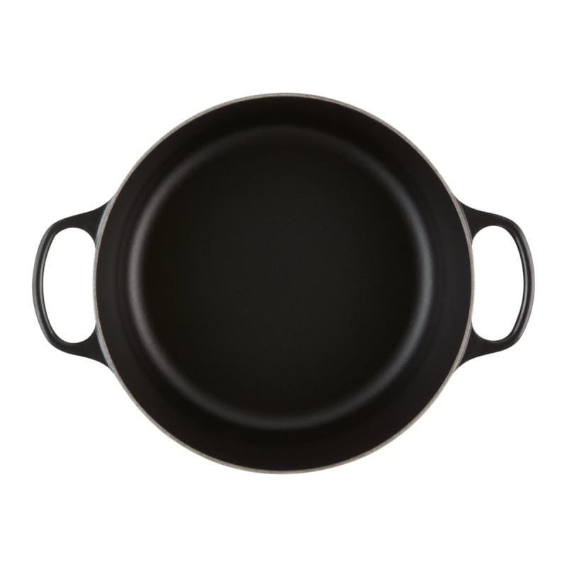 Le Creuset Vas rotund din fontă emailată Le Creuset Signature Roaster 22 cm, Negru