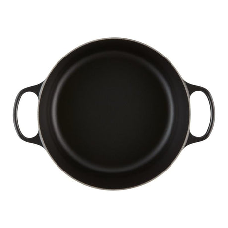 Le Creuset Vas rotund din fontă emailată Le Creuset Signature Roaster 22 cm, Negru