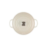 Le Creuset Vas rotund pentru friptură Le Creuset Signature 22 cm, fontă emailată, culoare Meringue creme