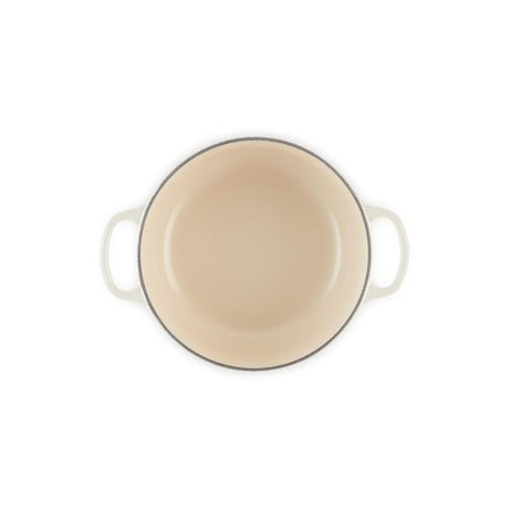 Le Creuset Vas rotund pentru friptură Le Creuset Signature 22 cm, fontă emailată, culoare Meringue creme