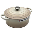 Le Creuset Vas rotund pentru friptură Le Creuset Signature 22 cm, fontă emailată, culoare Meringue creme
