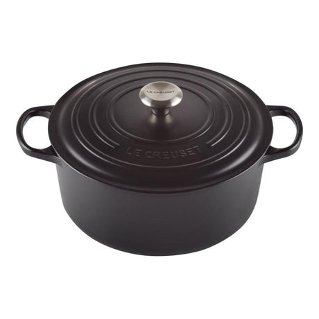 Le Creuset Cratită rotundă Le Creuset Signature din fontă emailată, 24 cm, negru