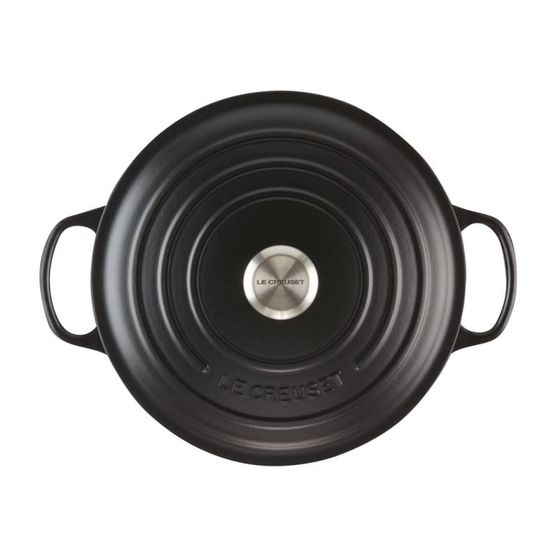 Le Creuset Cratită rotundă Le Creuset Signature din fontă emailată, 24 cm, negru