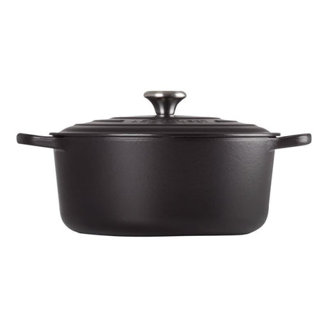 Le Creuset Cratită rotundă Le Creuset Signature din fontă emailată, 24 cm, negru