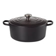 Le Creuset Cratită rotundă Le Creuset Signature 26 cm din fontă emailată cu capac, negru, pentru cuptor și inducție