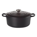 Le Creuset Cratită rotundă Le Creuset Signature 26 cm din fontă emailată cu capac, negru, pentru cuptor și inducție