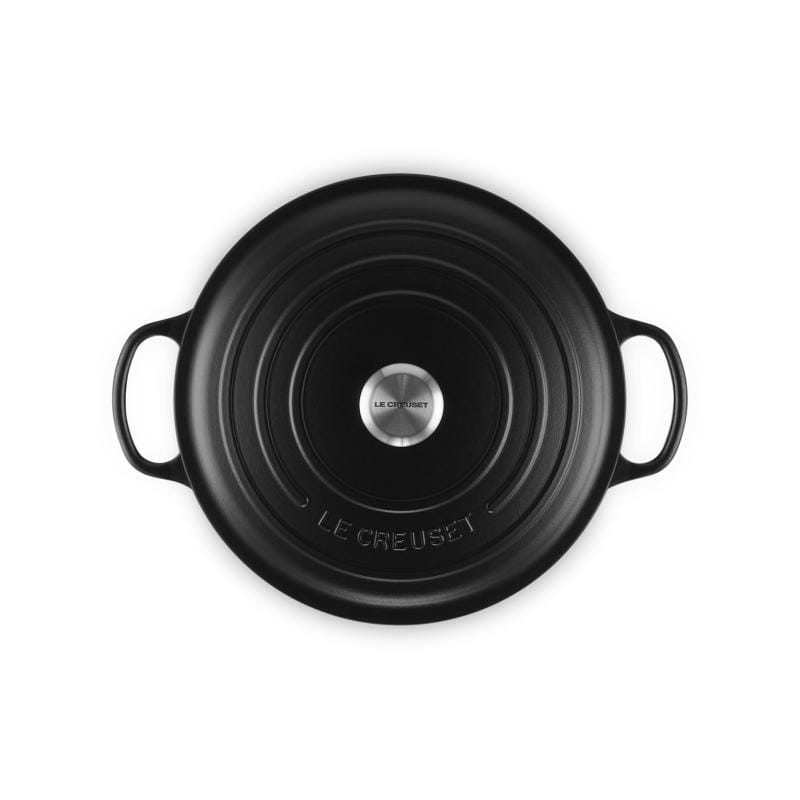Le Creuset Vas de gatit Vas de Copt Le Creuset Signature 151453 | 30cm, Fonta Emailata, Rotund, Negru