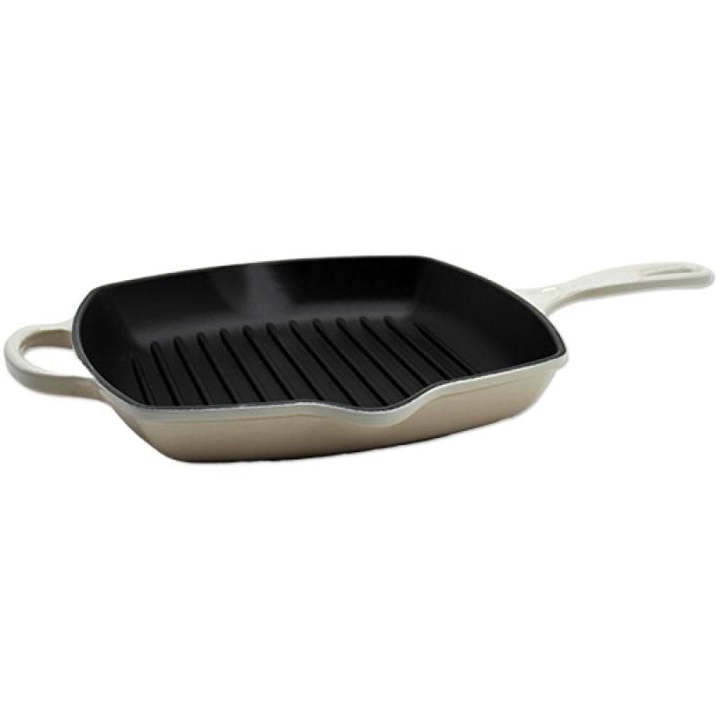 Le Creuset Set ustensile de bucatarie Tigaie Grill Le Creuset Signature 149919 | 26 cm, Fontă Emailată, Pătrată, Meringue