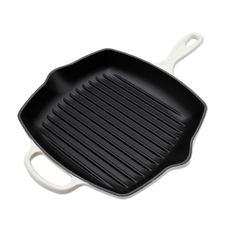Le Creuset Set ustensile de bucatarie Tigaie Grill Le Creuset Signature 149919 | 26 cm, Fontă Emailată, Pătrată, Meringue