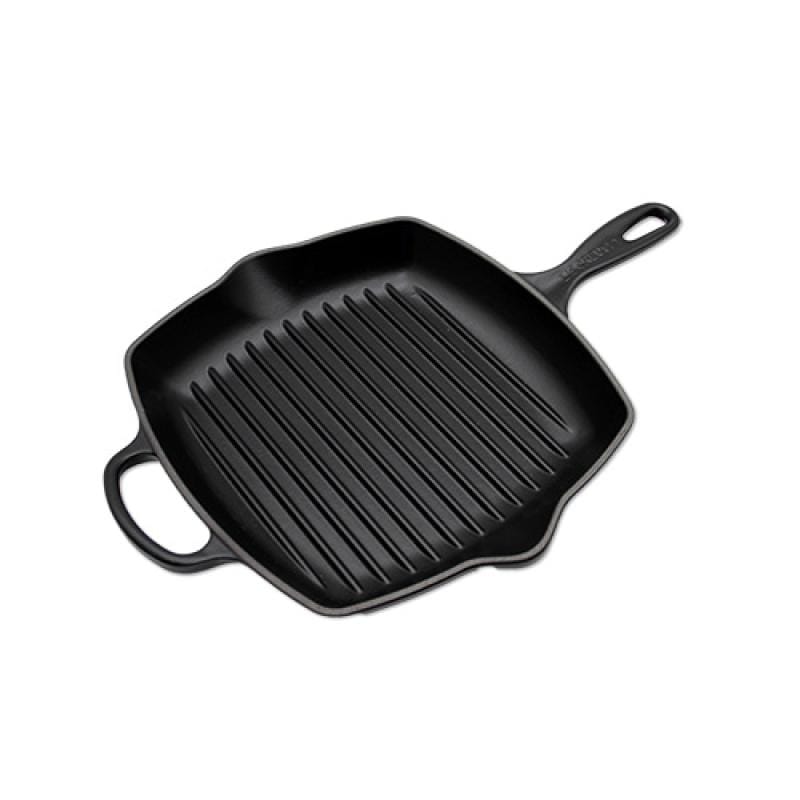 Le Creuset Tigaie Tigaie Grill Le Creuset 149920 | Patrata 26cm, Fonta Emailata, Negru Satin