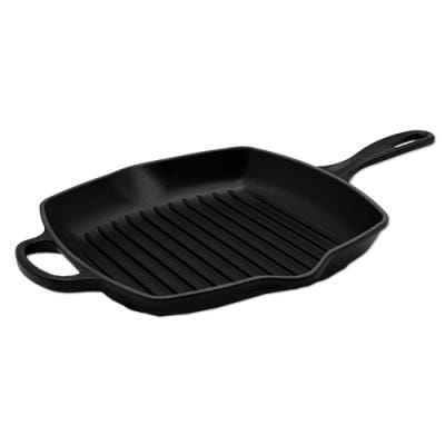 Le Creuset Tigaie Tigaie Grill Le Creuset 149920 | Patrata 26cm, Fonta Emailata, Negru Satin