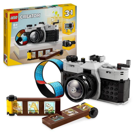 LEGO Set de construcție LEGO Creator 3-în-1 Retro Kamera 31147 – cameră foto vintage pentru expunere și cadou
