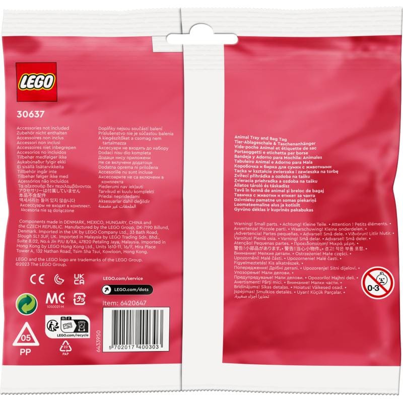 Lego Set creativ Set Creativ LEGO DOTS 30637 | Tavita Depozitare, Breloc Geanta