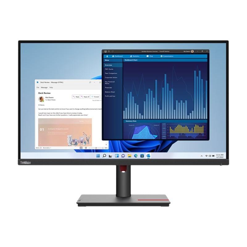 Lenovo Monitor PC Monitor Lenovo ThinkVision T27p-30 63A9GAT1EU | 27", 4K UHD, IPS, USB-C, Ergonomic