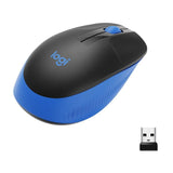 Logitech Mouse wireless Logitech M190, full-size, ergonomic, albastru, receptor USB, Plug & Play, 910-005907