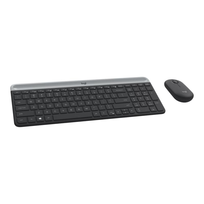 Logitech Set tastatură și mouse wireless Logitech MK470 Slim, layout german DE, receptor USB, negru (920-009188)