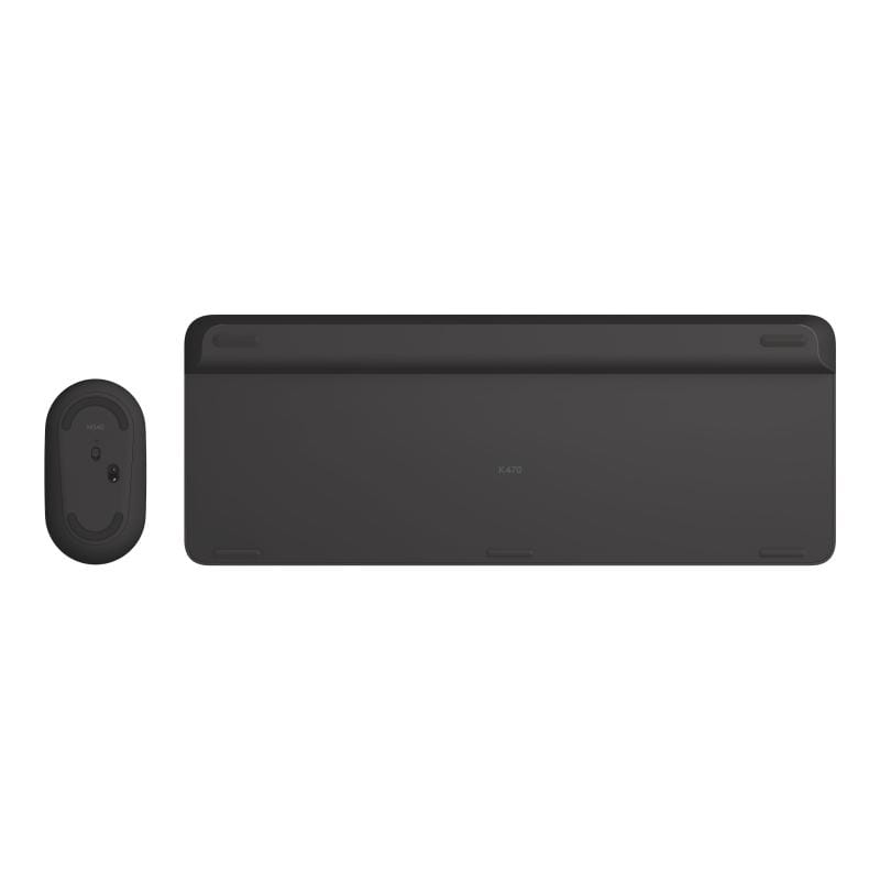 Logitech Set tastatură și mouse wireless Logitech MK470 Slim, layout german DE, receptor USB, negru (920-009188)