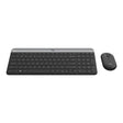 Logitech Set tastatură și mouse wireless Logitech MK470 Slim, layout german DE, receptor USB, negru (920-009188)