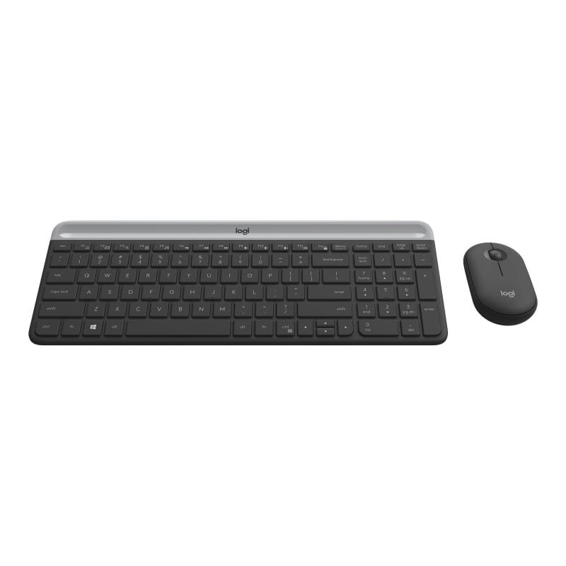 Logitech Set tastatură și mouse wireless Logitech MK470 Slim, layout german DE, receptor USB, negru (920-009188)